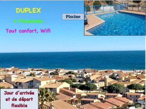 Duplex 6 personnes, vue mer, piscine, Wi-Fi